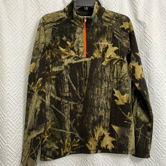 Columbia Kids Camo Fleece Quarter Zip - Picture 1 of 4